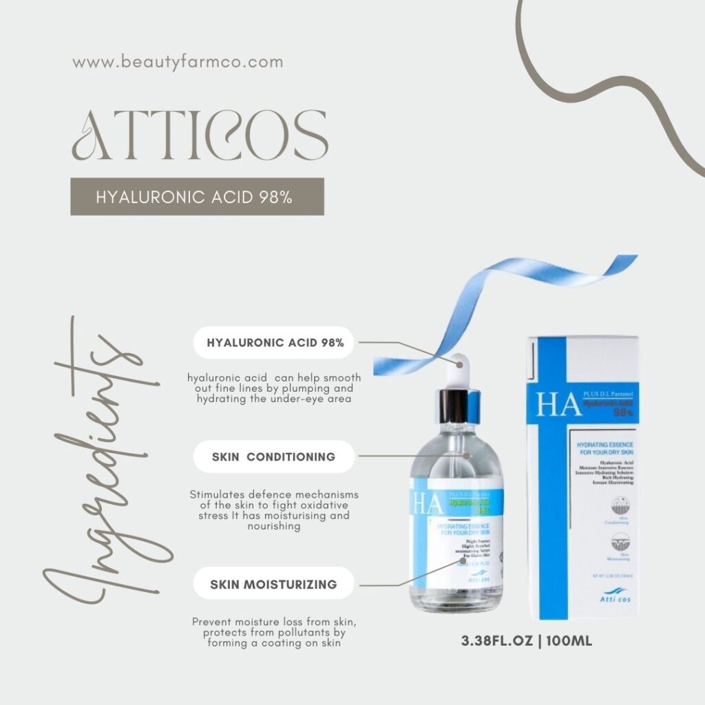 Introducing the Atticos Hyaluronic Acid Ampoule in a generous 100ml size!